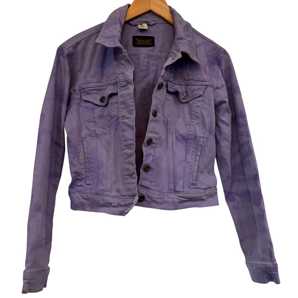 Levis Purple Acid Wash Denim Trucker Jacket Womens Medium 70270-0054 Cropped